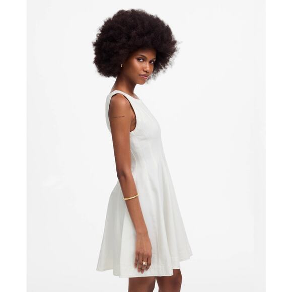 NWT Madewell Circle Mini Dress: Airy Denim Edition Size Small White Retail $148 - Picture 3 of 8